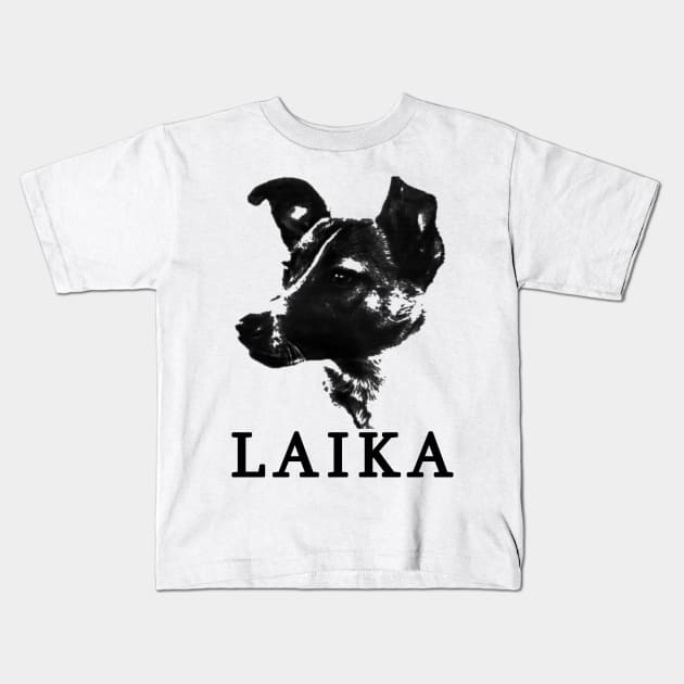 Laika the Communist Space Dog Kids T-Shirt by asimplefool